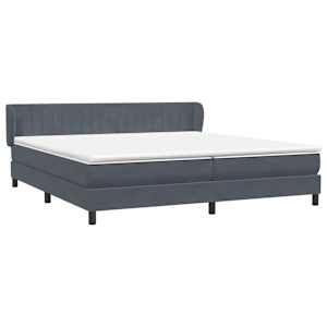 Box spring postel s matracemi tmavě šedá 200x210 cm samet - obrázek 4