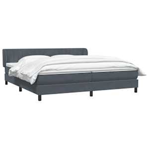 vidaXL Sommier &agrave; lattes de lit et matelas gris fonc&eacute; 200x210cm velours