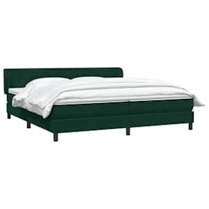 Box spring postel s matracemi tmavě zelená 200x210 cm samet - obrázek 3