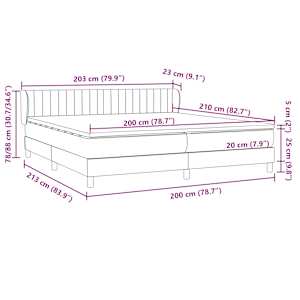Box spring postel s matracemi tmavě zelená 200x210 cm samet - obrázek 12