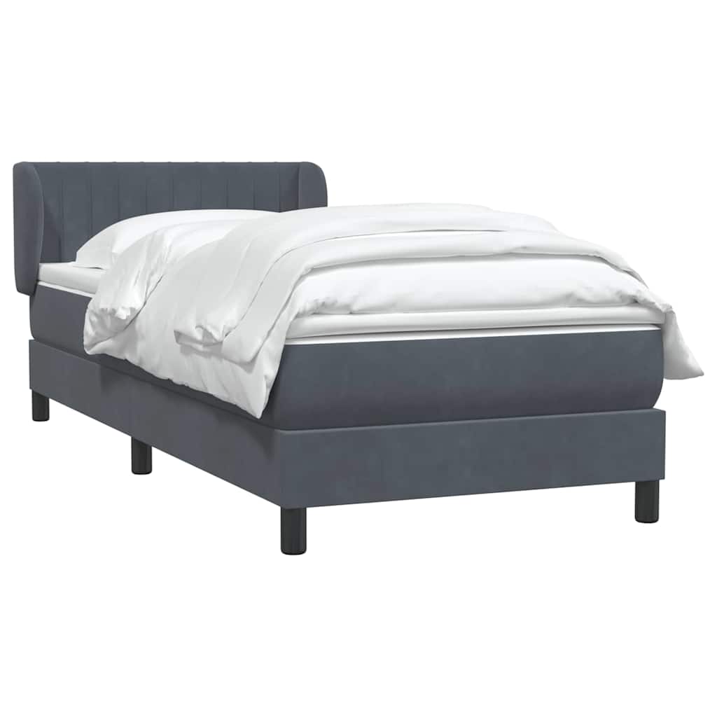 vidaXL Boxspring met matras fluweel donkergrijs 80x220 cm afbeelding