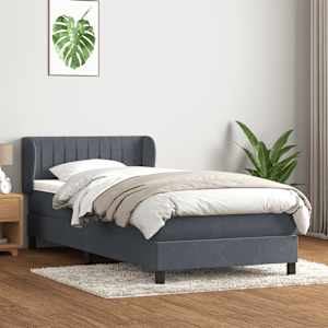 Box spring postel s matrací tmavě šedá 80x220 cm samet - obrázek 1