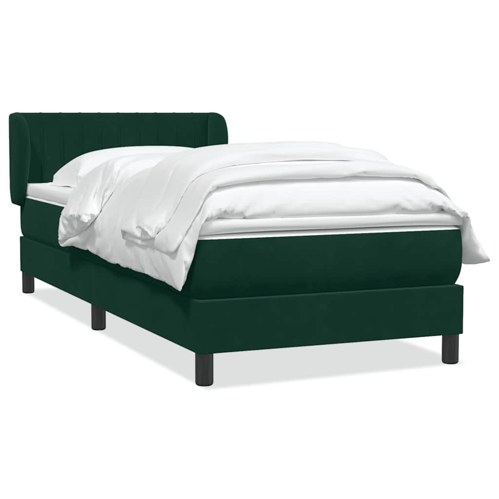 vidaXL Boxspring met matras fluweel donkergroen 80x220 cm groen, foto 3