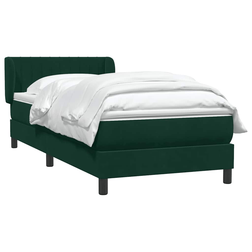 vidaXL Boxspring met matras fluweel donkergroen 80x220 cm groen, foto 2