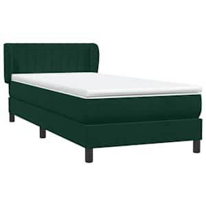 Box spring postel s matrací tmavě zelená 80x220 cm samet - obrázek 4