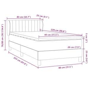 Box spring postel s matrací růžová 80x220 cm samet - obrázek 12