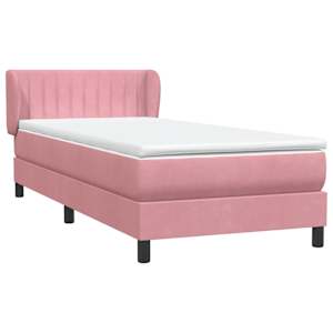 Box spring postel s matrací růžová 80x220 cm samet - obrázek 4