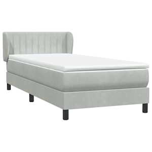 Box Spring Postel s matrací Světle šedá 90x220 cm Samet - obrázek 4