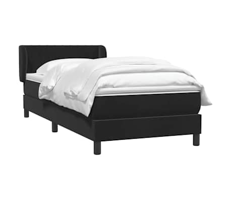 vidaXL Sommier &agrave; lattes de lit avec matelas noir 100x220 cm velours
