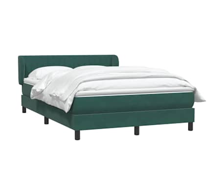 vidaXL Sommier &agrave; lattes de lit et matelas vert fonc&eacute; 140x220cm velours