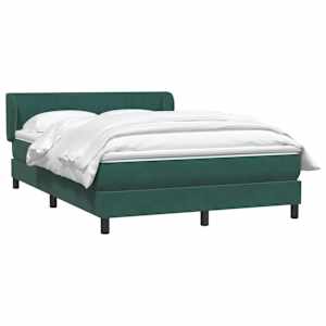 vidaXL Sommier &agrave; lattes de lit et matelas vert fonc&eacute; 140x220cm velours