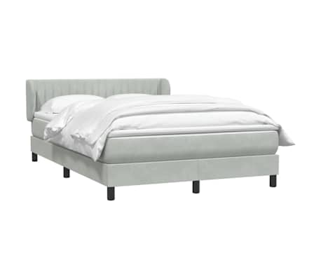 vidaXL Sommier &agrave; lattes de lit et matelas gris clair 160x220cm velours