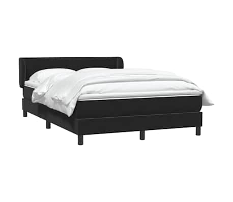 vidaXL Boxspringbett mit Matratze Schwarz 160x220 cm Samt