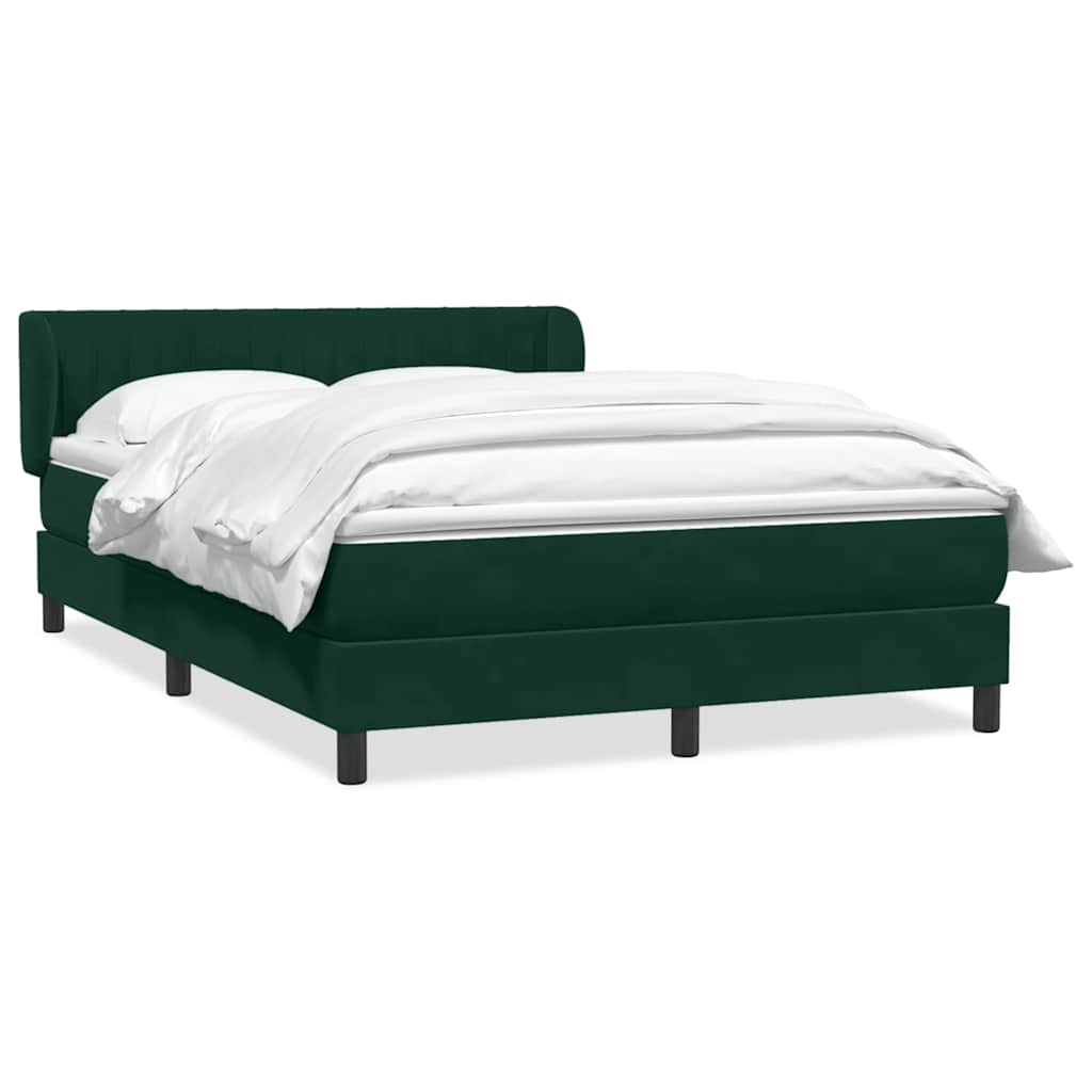 vidaXL Box spring postel s matrací tmavě zelená 160x220 cm samet