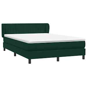 Box spring postel s matrací tmavě zelená 160x220 cm samet - obrázek 4