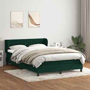 Box spring postel s matrací tmavě zelená 160x220 cm samet - obrázek 1