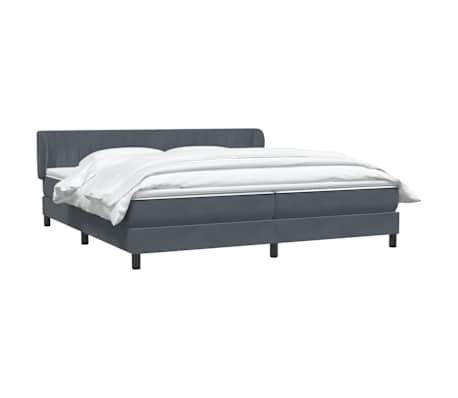 vidaXL Pat cu arcuri cu saltele gri &icirc;nchis 180x220 cm catifea