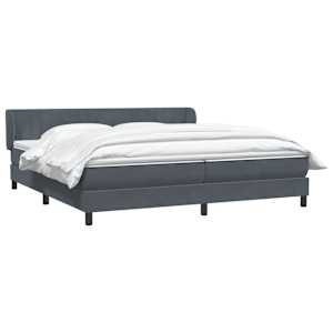 vidaXL Pat cu arcuri cu saltele gri &icirc;nchis 180x220 cm catifea