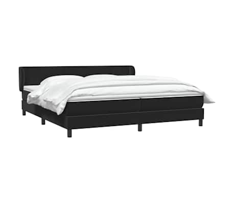 vidaXL Sommier &agrave; lattes de lit avec matelas noir 180x220 cm velours