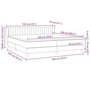 Postel Box Spring s matracemi tmavě zelená 180x220 cm samet - obrázek 12