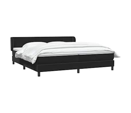 vidaXL Boxspringbett mit Matratzen Schwarz 200x220 cm Samt