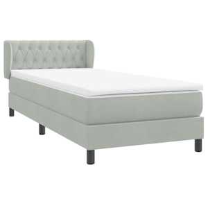 Box spring postel s matrací světle šedá 80x210 cm samet - obrázek 4