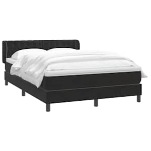 vidaXL Sommier &agrave; lattes de lit avec matelas noir 140x210 cm velours