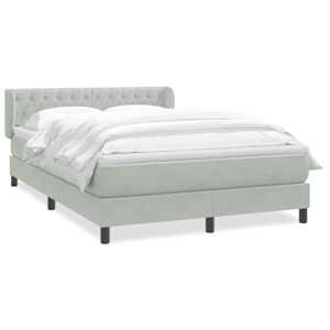 Box spring postel s matrací světle šedá 160x210 cm samet - obrázek 2