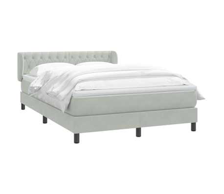 vidaXL Sommier &agrave; lattes de lit et matelas gris clair 160x210cm velours