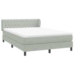 Box spring postel s matrací světle šedá 160x210 cm samet - obrázek 4