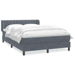 Box spring postel s matrací tmavě šedá 160x210 cm samet - obrázek 2