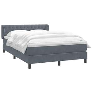 Box spring postel s matrací tmavě šedá 160x210 cm samet - obrázek 3