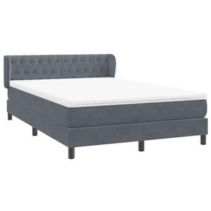 Box spring postel s matrací tmavě šedá 160x210 cm samet - obrázek 4