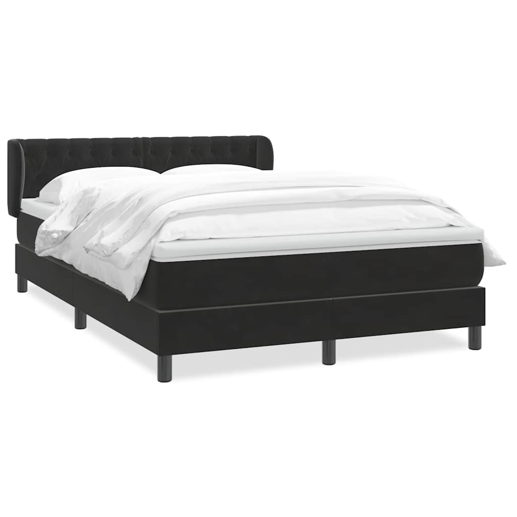 vidaXL Boxspring met matras fluweel zwart 160x210 cm, foto 3