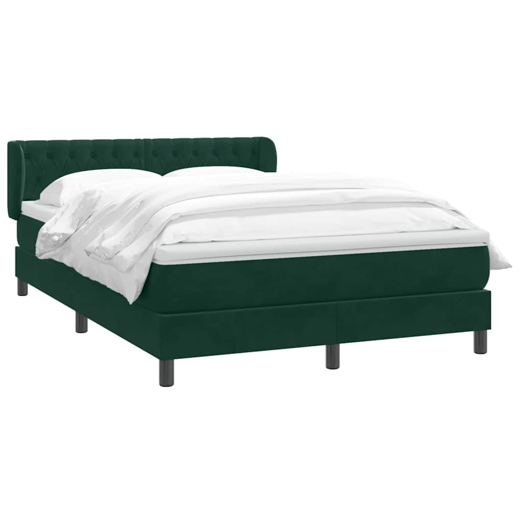 Thumbnail - vidaXL Boxspringbett mit Matratze Dunkelgrün 160x210 cm Samt