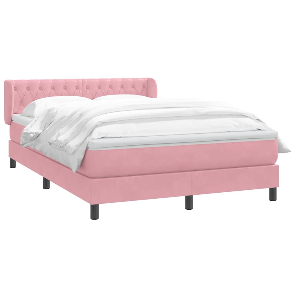 Thumbnail - vidaXL Boxspringbett mit Matratze Rosa 160x210 cm Samt