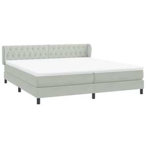 Postel Box Spring s matracemi světle šedá 180x210 cm samet - obrázek 4