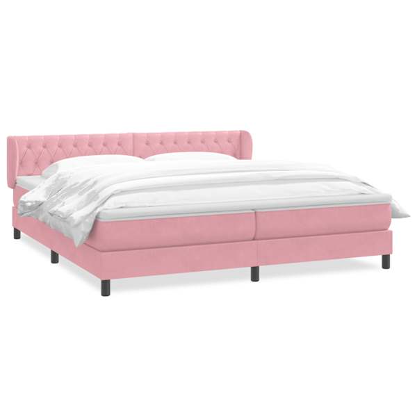 vidaXL Box Vedruvoodi madratsitega Roosa 180x210 cm samet