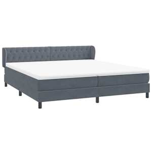 Box spring postel s matracemi tmavě šedá 200x210 cm samet - obrázek 4