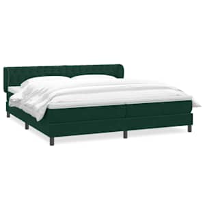 Box spring postel s matracemi tmavě zelená 200x210 cm samet - obrázek 2