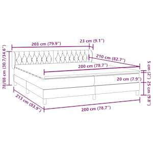 Box spring postel s matracemi tmavě zelená 200x210 cm samet - obrázek 12