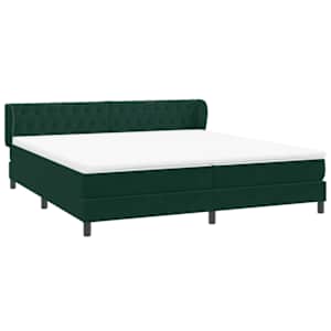 Box spring postel s matracemi tmavě zelená 200x210 cm samet - obrázek 4