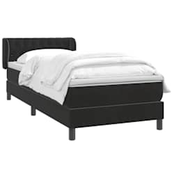 vidaXL Sommier &agrave; lattes de lit avec matelas noir 80x220 cm velours