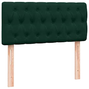Box spring postel s matrací tmavě zelená 80x220 cm samet - obrázek 8