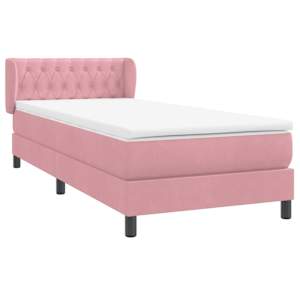 Box spring postel s matrací růžová 80x220 cm samet - obrázek 4
