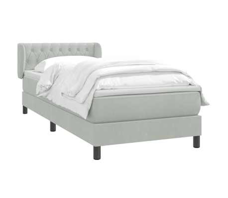 vidaXL Sommier &agrave; lattes de lit et matelas gris clair 100x220cm velours