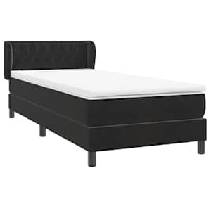 Box spring postel s matrací černá 100x220 cm samet - obrázek 4