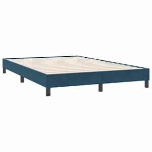 Box spring postel s matrací tmavě modrá 140x220 cm samet - obrázek 5