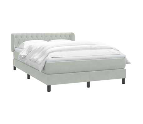 vidaXL Sommier &agrave; lattes de lit et matelas gris clair 160x220cm velours