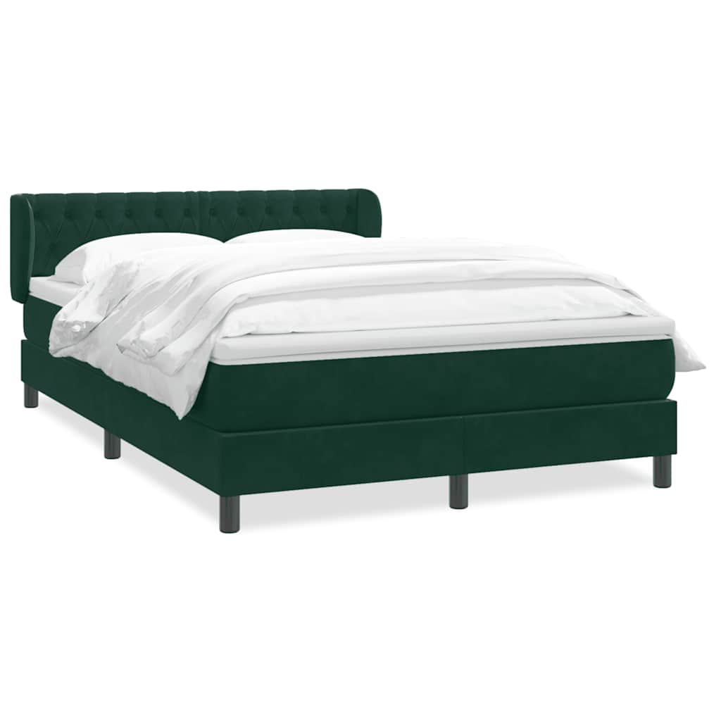 vidaXL Boxspring met matras fluweel donkergroen 160x220 cm groen, foto 3